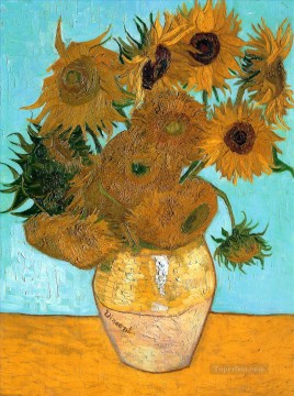 Bodegón Jarrón con Doce Girasoles Vincent van Gogh Pinturas al óleo